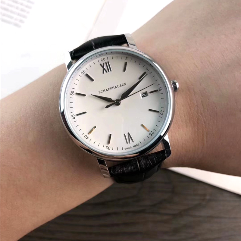 

On sale mens watch quartz movement watches auto date leather wantchband stainless steel case lifestyle waterpoof wristwatch simple temperament Montre De Luxe