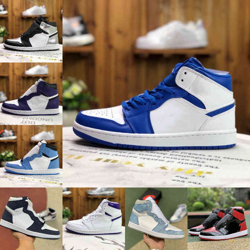 

Top Quality University Blue 1 1s Basketball Shoes Mens Women Light Fusion Red HYPER ROYAL SIGNAL BLUE TOP 3 UNIVERSITY BLUE Court Purple 2.0 Trainer Sneakers G12