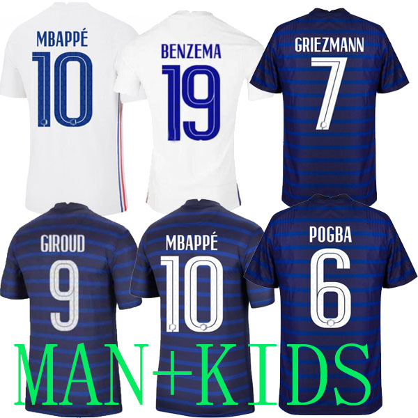 

MAN + KIDS sock 2021 GRIEZMANN MBAPPE soccer jersey KANTE 20 21 POGBA shirt Maillot de football 2018 France Dembele GIROUD Kimpembe VARANE B, Black;yellow