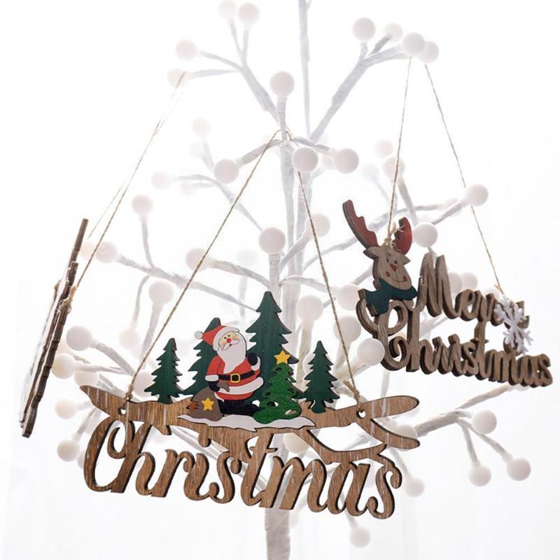 

Christmas Decorations Door Hanging Wooden Ornaments Merry Decoration For Home Santa Claus Year 2021 Navidad Xma H6M6