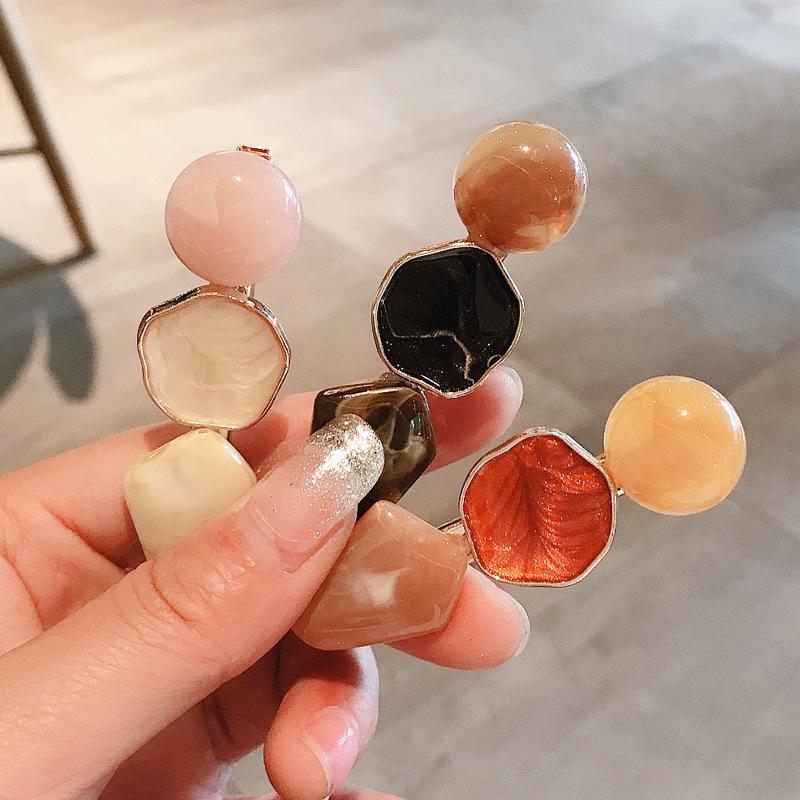 

Hair Clips & Barrettes Fashion Candy Color Irregular Hairpin Matte Geometric Metal Hairclip Women Side Bangs Clip Accessory LB, Golden;silver