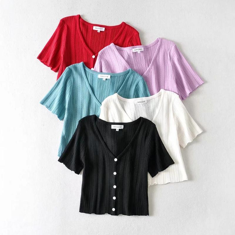 

Women' Blouses & Shirts Vintage Women Soft Bomb Short 2021 Summer Fashion Ladies Hollow Out Sexy Casual Female Elegant Tops Girls Chic, White