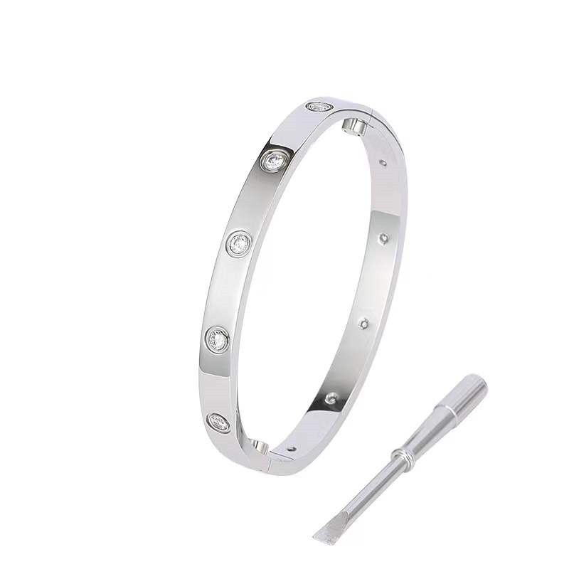 

Sublimation Blanks Love Bracelet Designer Jewelry Bangle Titanium Steel Nail Rose Silver Gold Mens Womens Charm Classic Superior Quality Design Lovers Bracelet