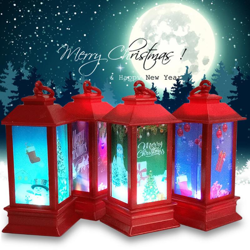 

Night Lights 4pcs Christmas Luminous Cabin Plastic House Glittery Led Light Home Decoration Fairy Lamp Pendant Prop Candle Gift #P3