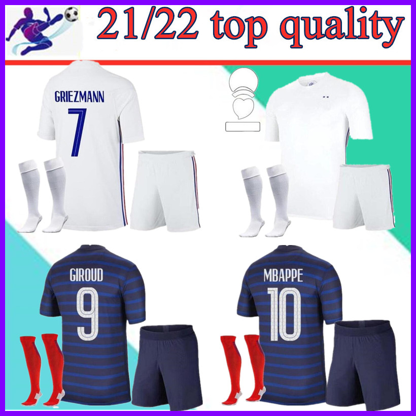 

MAN + KIDS kit and socks 2021 GRIEZMANN MBAPPE France soccer jersey 20 21 ZIDANE POGBA shirt Maillot de football