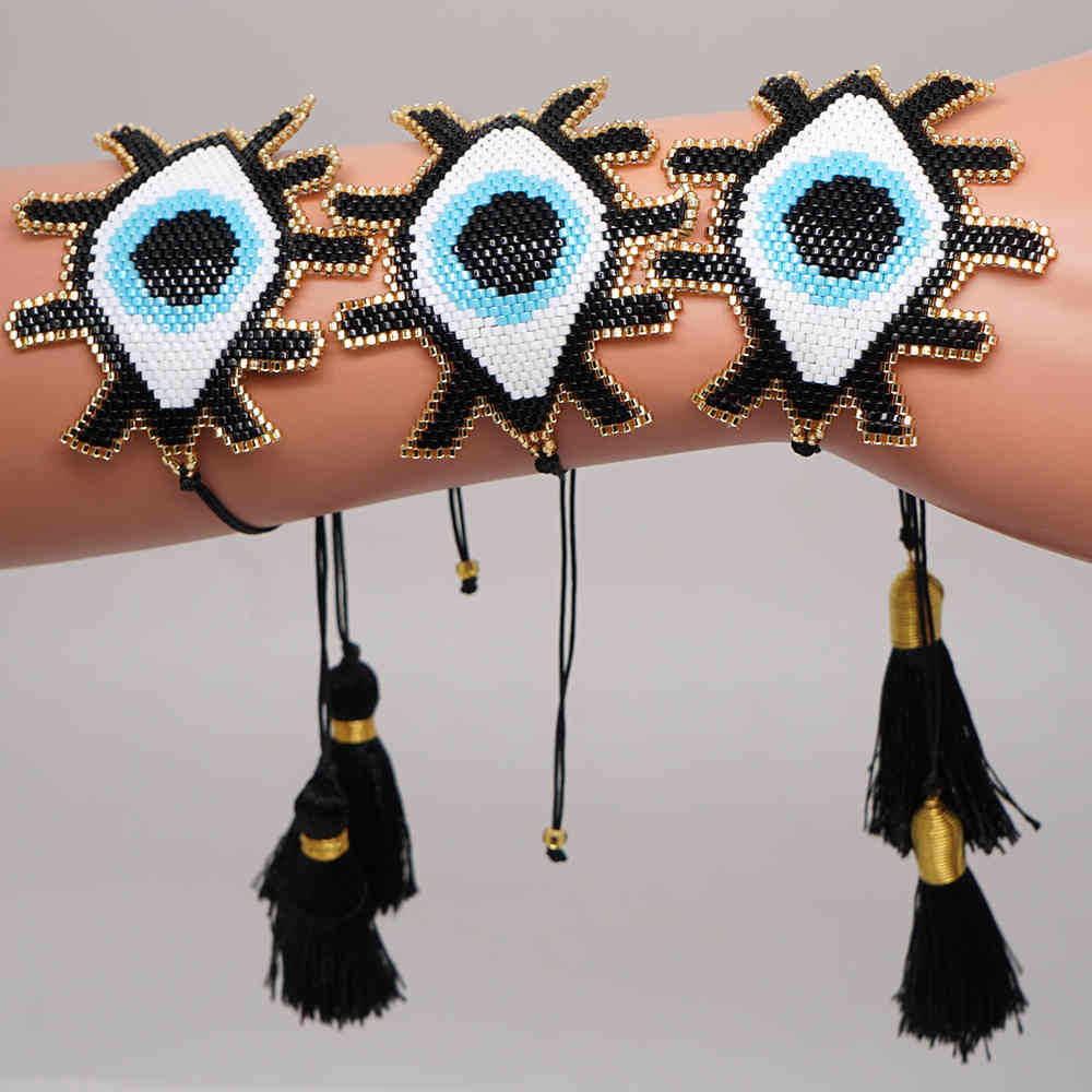 

Go2boho Turkish Evil Eye Bracelet For women Miyuki Bracelets Tassel Jewellery Handmade Bead Jewelry Fashion Mexican Friends Gift