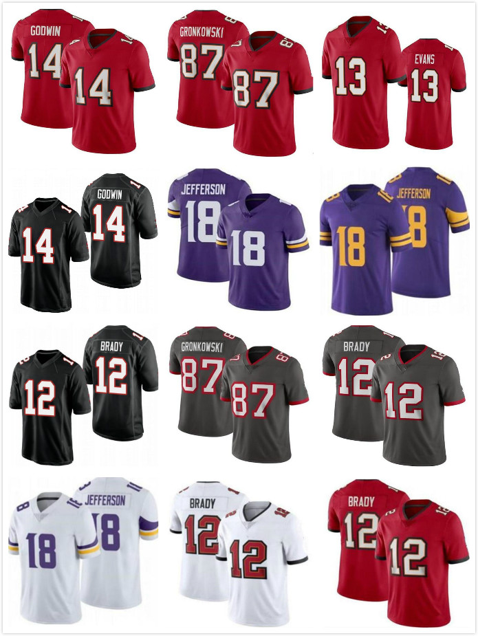 

Leonard Fournette Custom Football Jersey 12 Tom Brady Scotty Miller Jones II Jason Pierre-Paul Shaquil Barrett Derrick Brooks Mike Alstott, Black;red