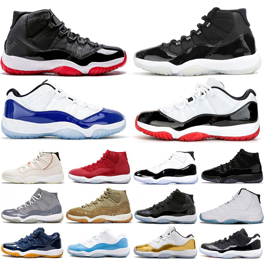 

2021 University Blue 11 11s Mens Sneakers Shoes Concord 45 Bred Metallic Silver Cap And Gown INFRARED Gamma women Sports Trainers US 5-13