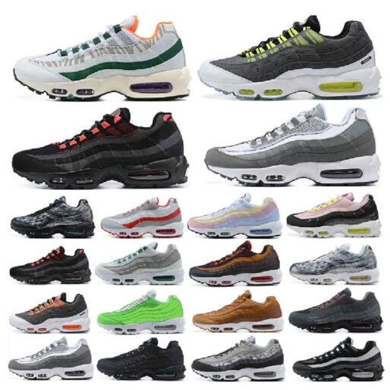 Wholesale chaussures chaussures de course 95 triple noir blanc og néon laser fuchsia gourmand gris bleu rouge nrg classique hommes femmes en plei