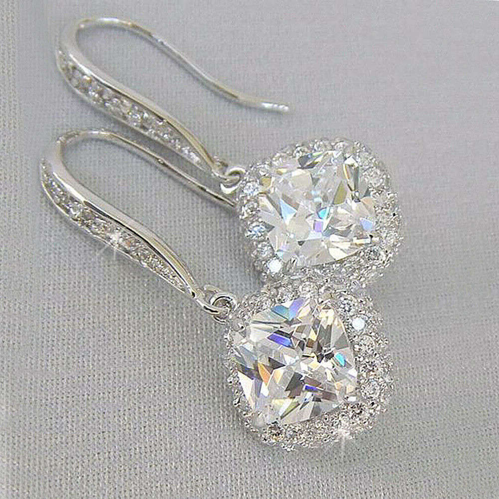 

earrings Fashion accessories diamond square Zircon Earrings, Golden