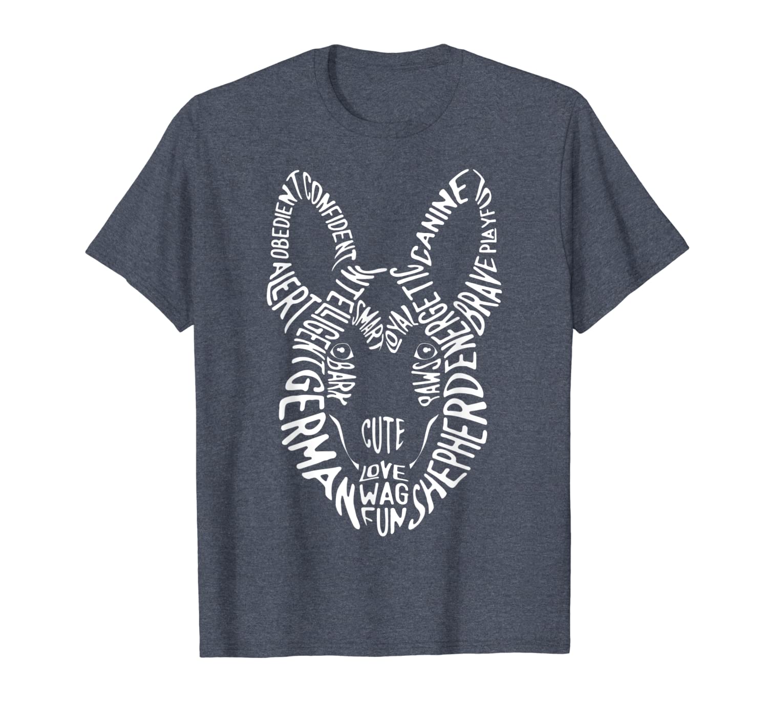 

german shepherd typography t shirt word art dog lover gifts, White;black