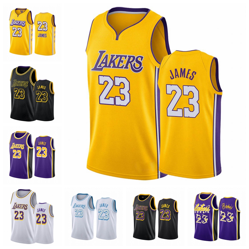 

Los Angeles Lakers LeBron Ja mes MEN Blue 2019-20 Basketball Jersey, Black