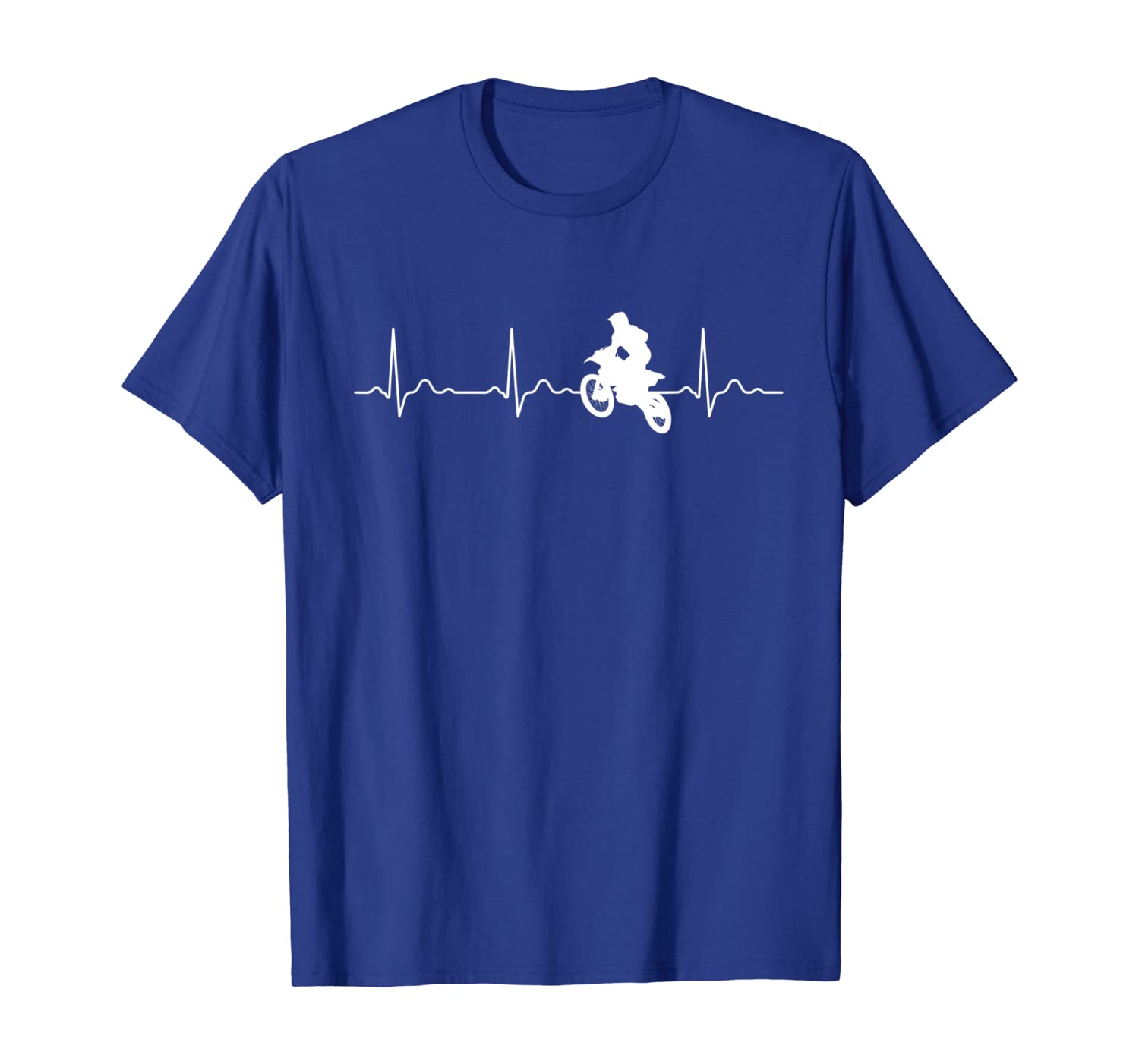 

Motocross Heartbeat T-Shirt Dirt Bike Rider Gifts, White;black