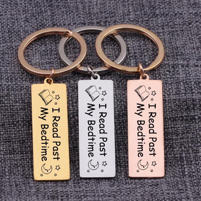 

Keychains Key Rings Gift For Book Lovers Friend I Read Past My Bedtime Keychians Love Reading Star Moon Books Pendnat Bag Charms