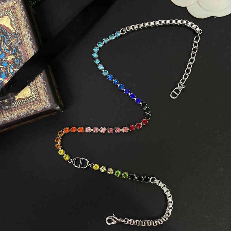 

Design jewelry 21 new family color suit series Necklace Choker personalized full diamond bracelet fashion versatile neckchain
