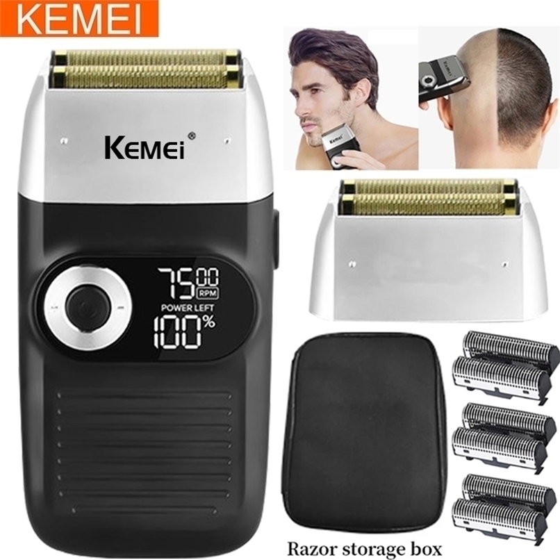 

Kemei Electric Shaver Trimmer For men hair clipper Men's shaver Barber professional Razor Reciprocating Foil Shaving Machine 220217