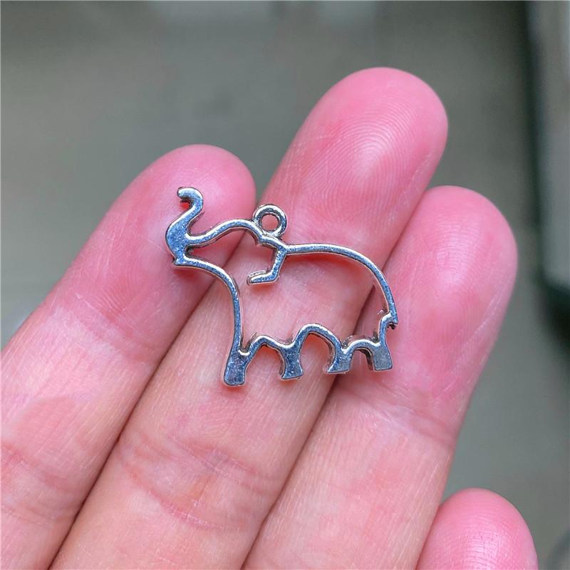 

Charms 18pcs 23x21mm Elephant Connector Pendants Jewelry Making DIY Men's WomenNecklace Bracelet Handmade Crafts Accessories, Bronze;silver