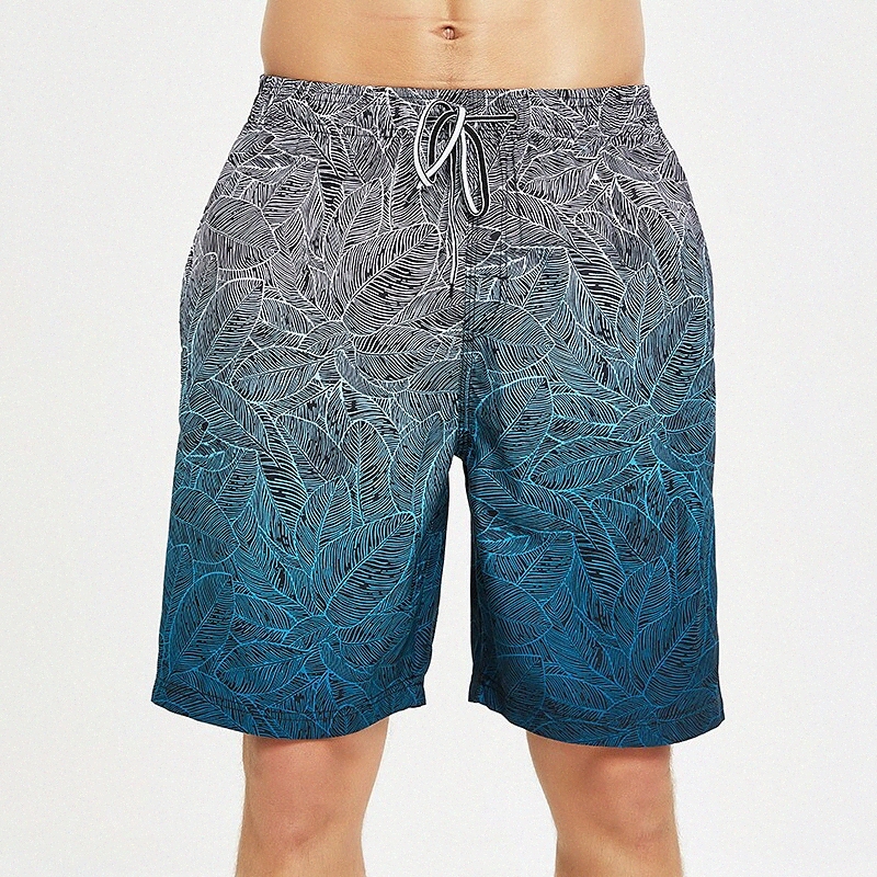 Maillot de bain pour hommes Bas de bain Maillot de bain Maillot de bain Feuille à cordon bleu clair Vert Bleu Dusty Bleu Bleu Cuisson Casual / Ét