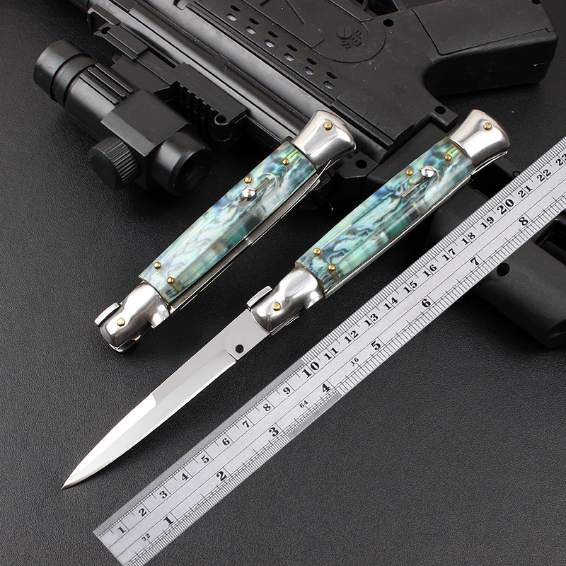 

Mafia, Italy Nine inches AKC Tactical Automatic Knife Folding 440C Steel Outdoor Survival Hiking Camping Hunting Self-defense Peeling Edc To