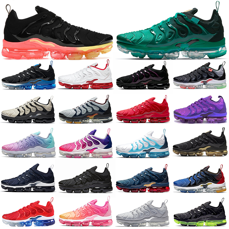 

max tn plus men women running shoes vapourmax tns chaussures fresh triple white black royal atlanta mens trainers outdoor sports sneakers size 36-47, 40-47 light bone