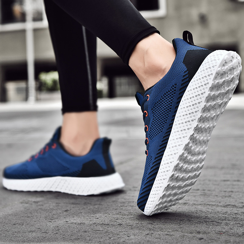 

Top Quality Fashion Sports Sneakers Women Mens Running Shoes Breathable Knitted Fabric Lace Up Athletic Trainers Size Eur 38-46 Code: LX18-0507