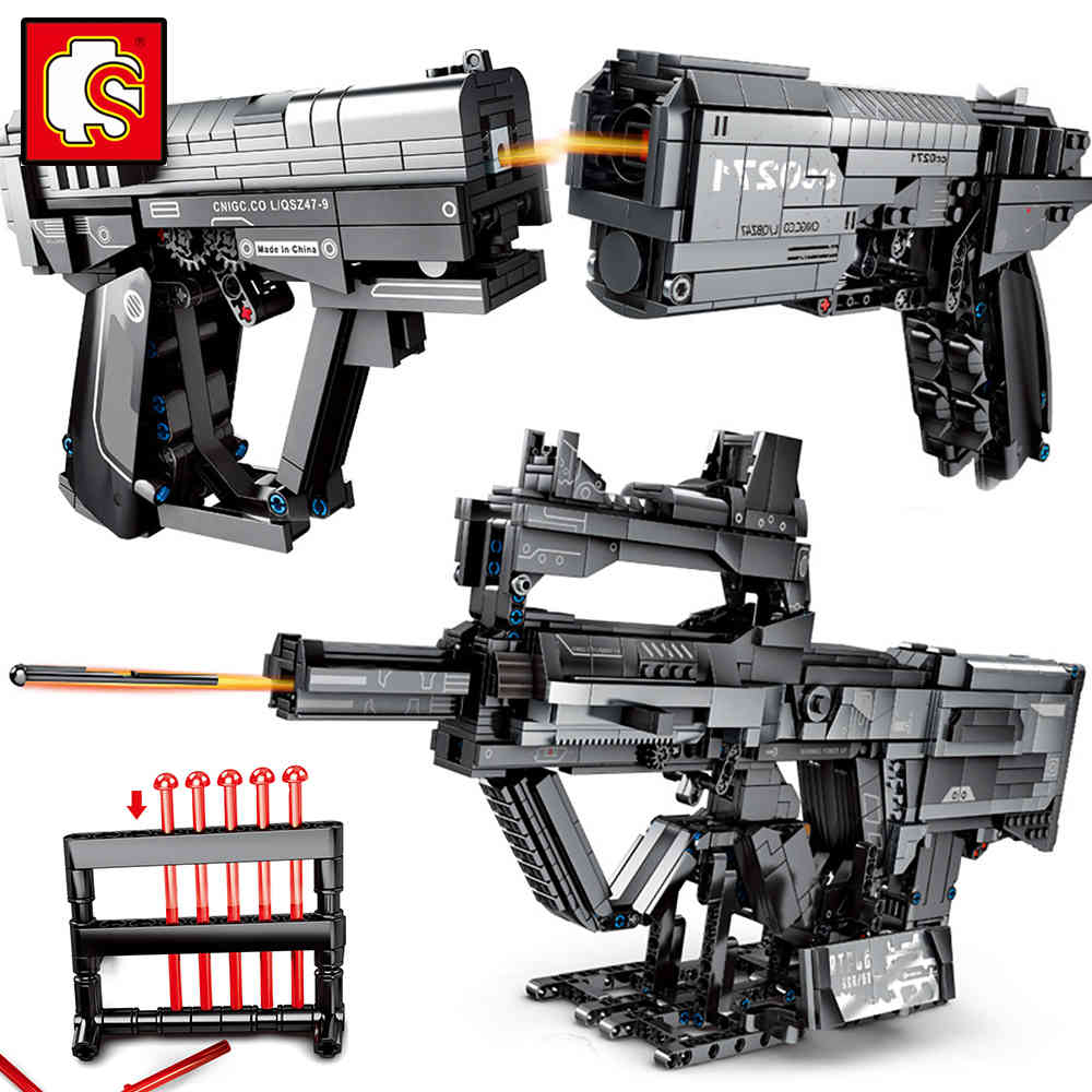 

Sembo blocks Technique signal guns moc kits sets Military weapons model building boy toys army bricks The Wandering Earth rifle X0503
