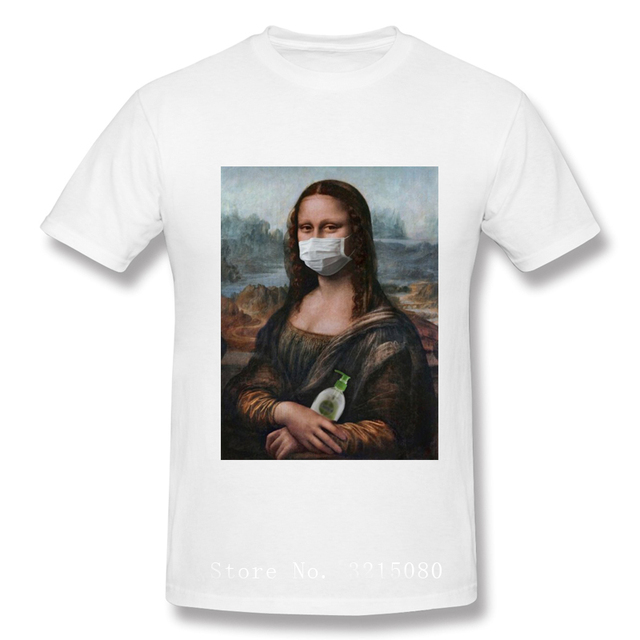

Mona Lisa Mask Parody Aesthetic T shirt Vintage MICHELANGELO Art Funny T-Shirts for Men TShirt, White