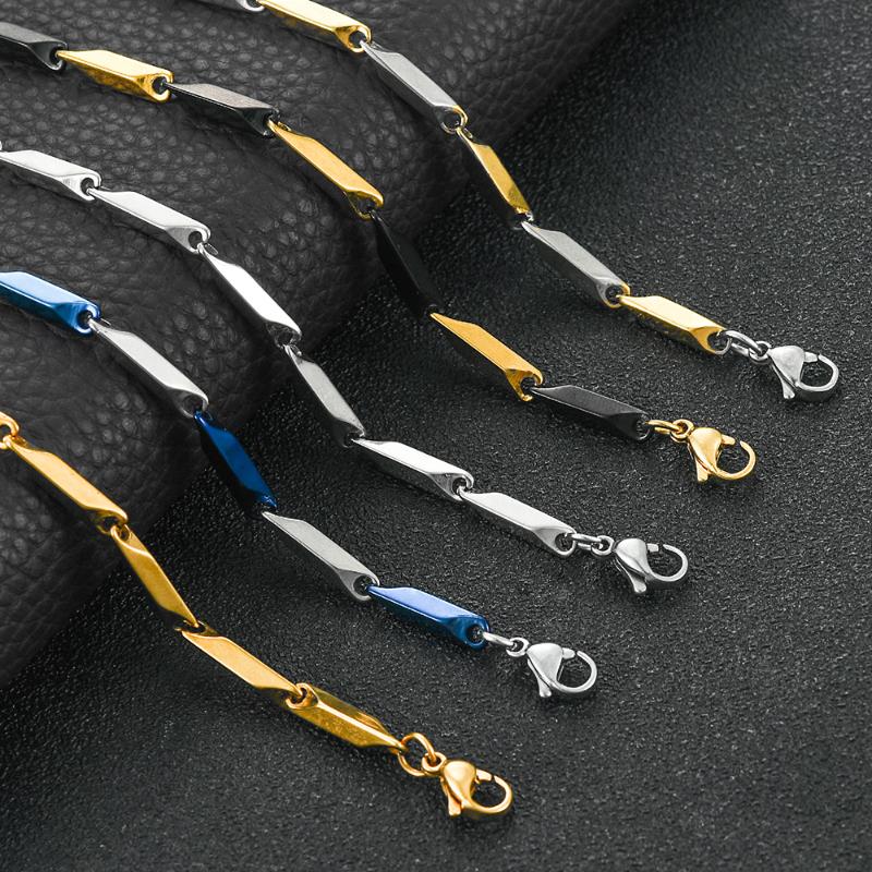 

Chains Stainless Steel Byzantine Chain Silver And Blue Color/Gold Black Color Men Women Necklaces Fashion Jewelry G