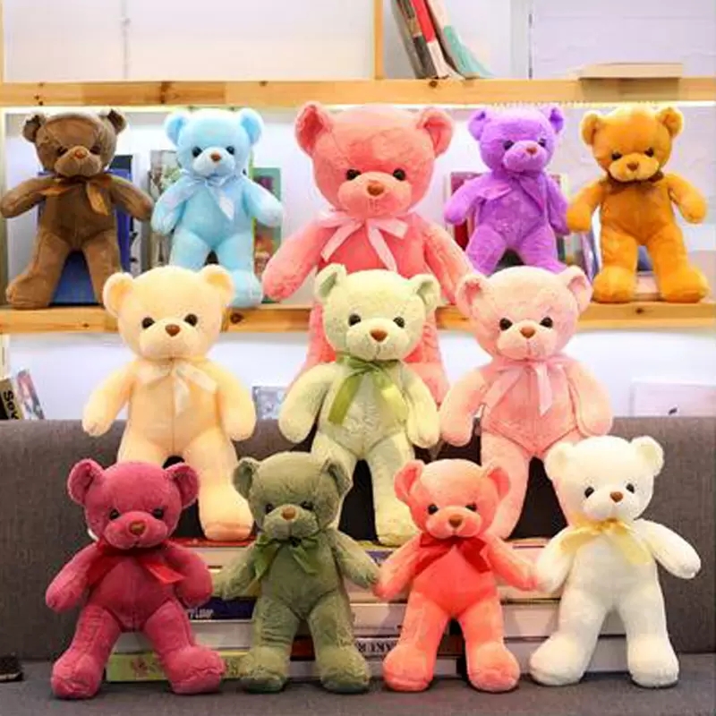 

30cm cute bear doll plush toy children soft stuffed animal dolls bears toys girls high quality birthday gifts, Mix color