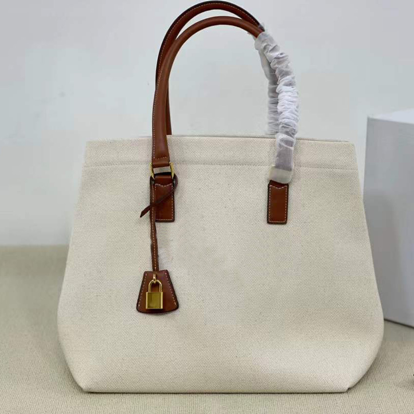 

5A+ Duffle bag 21sss Canvas Tote women handbag luxurys designers bags 2021 Genuine Leather shoulder bag classic fashion casual shopping purse, White