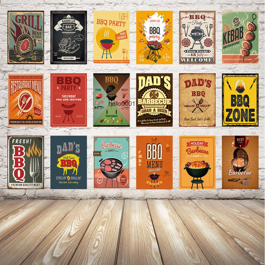 

Warning BBQ Zone Fresh Barbecue Party Metal Sign Tin Poster Home Decor Bar Wall Art Painting 20*30 CM Size y-1765