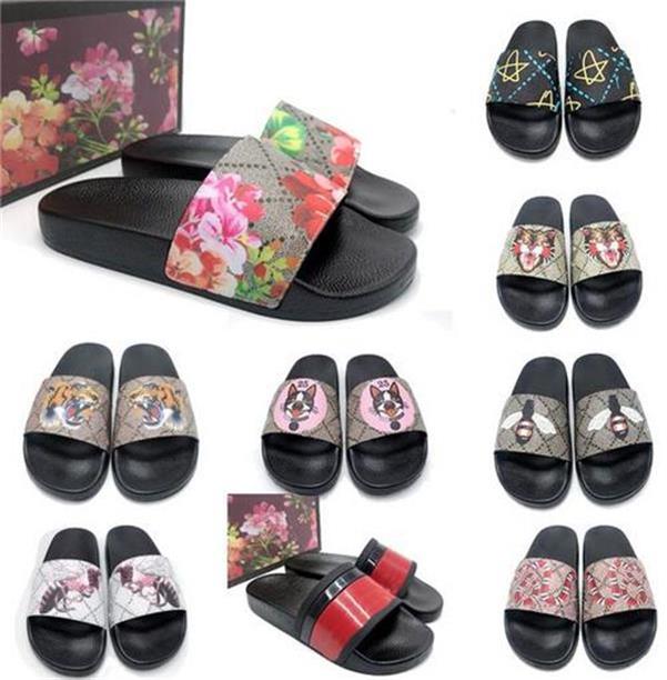

Best men slippers women ladies Flat platform sandals Rubber slide Floral bottoms flip flops striped Beach causal slipper