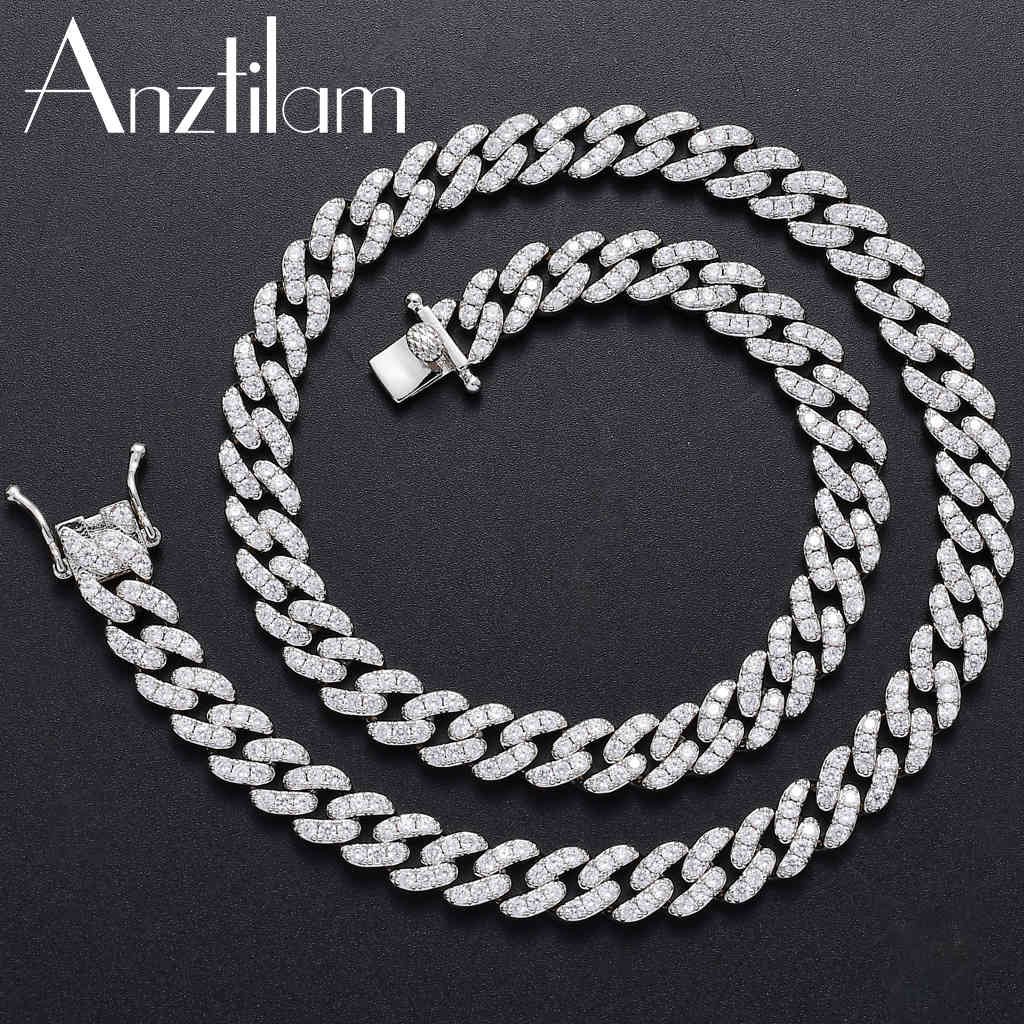 

9mm Hip Hop Bling Iced Out One Row Cuban Link Chain Necklace Paved Setting Zircon Stone For Women Mens Long Link Choker Jewelr X0509