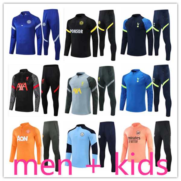 

men + kids fc Barcelona 2021 football training suits tracksuit kit survetement foot soccer chandal futbol designers tracksuits hommes, Black