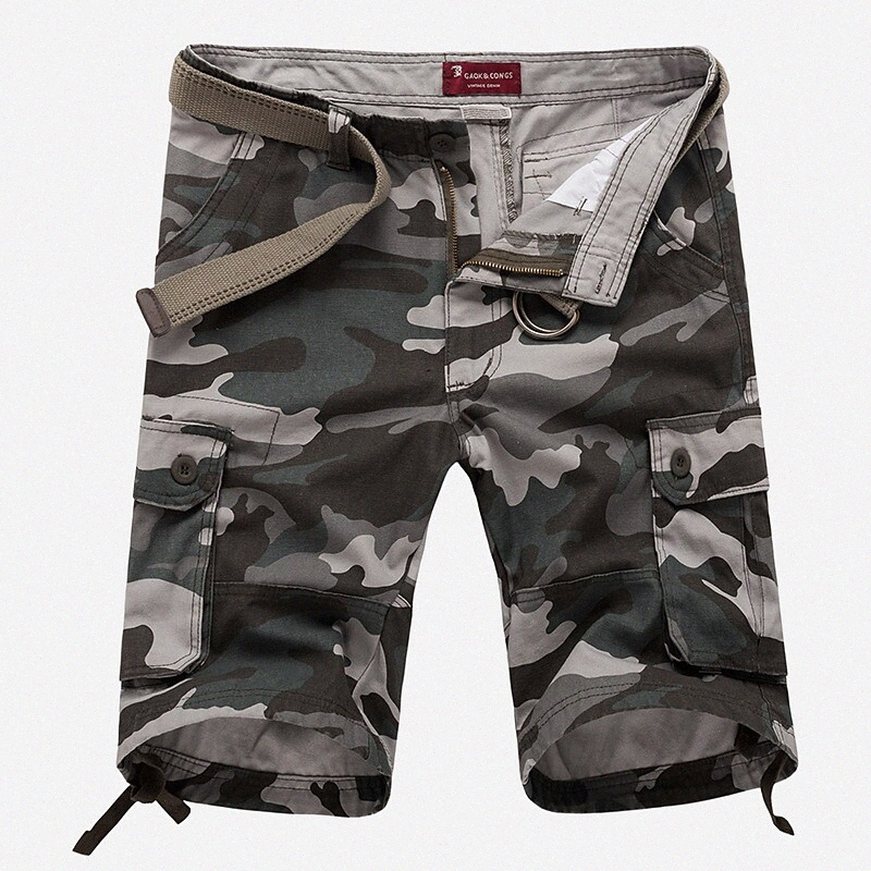 Men's Casual / Sporty Cargo Shorts Tactical Cargo Zipper Pocket Knee Length Pants Sport Casual Micro-elastic Camouflage Breathable Quick Dry Mi