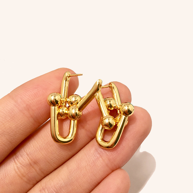 

New Stainless steel Heart Shape Stud u-type T Earrings for Women Fashion Genuine Jewelry rose gold/silver/gold love earring Enamel Party Gift