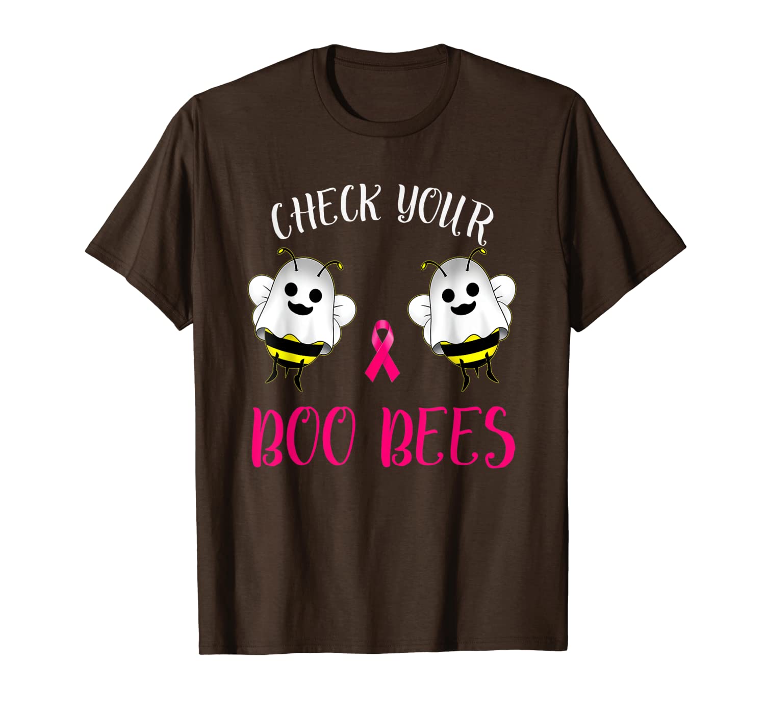 

breast cancer awareness funny check your boo bees women t-shirt, White;black