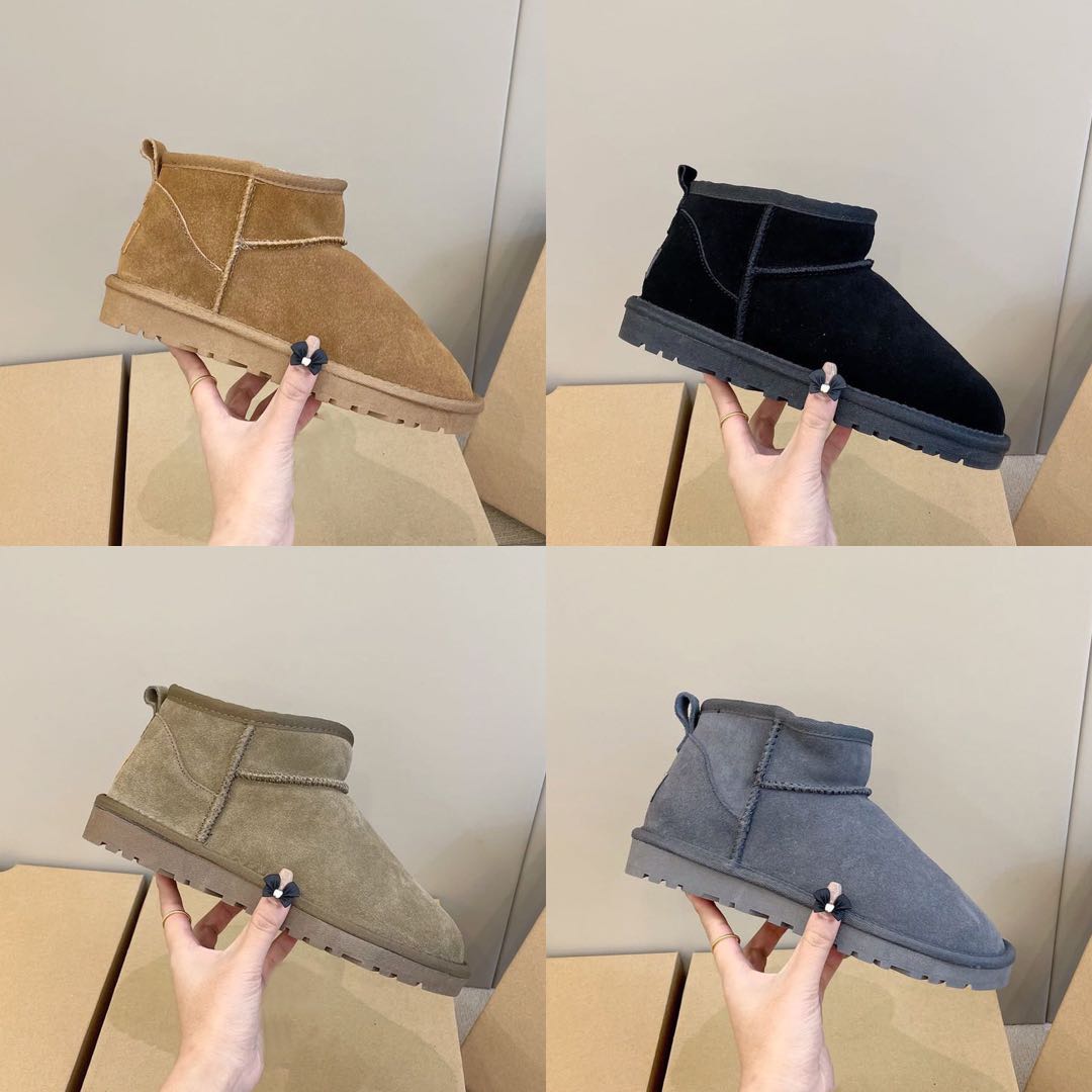 

Classic Fashion Women Boots Top Quality Lady Winter Ankle Snow Boot Soft Leather Flat Casual Girls Shoes Size 34-40