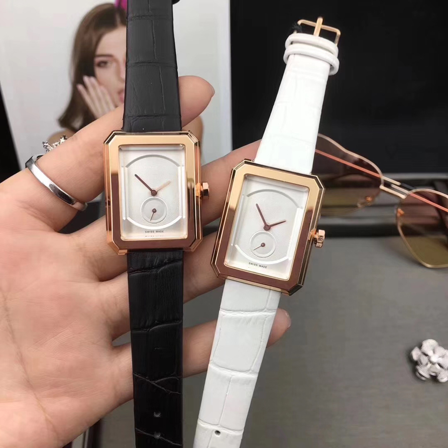 

Brand Watches Women Ladies Girl Rectangle Style Leather Strap Quartz Good Quality Wrist Watch Small dial can work CH73, Slivery;brown