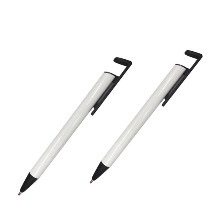 

Wholesale Ballpoint Pen for Sublimation Blank Ballpen Shrink Warp Phone Stand Pens Promotion School Office Writing Supplies SN3082, As pic