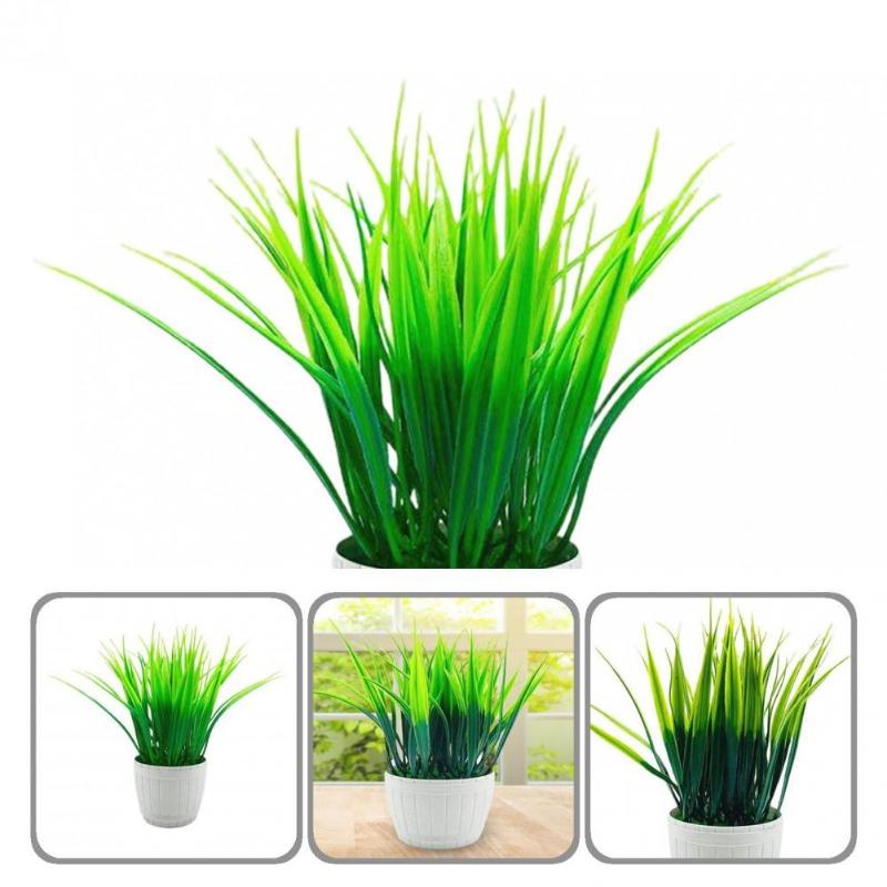 

Decorative Flowers & Wreaths Portable Useful Small Flower Simulation Pot Plants Plastic Plant Bonsai Fade-less For Desktop, Light green