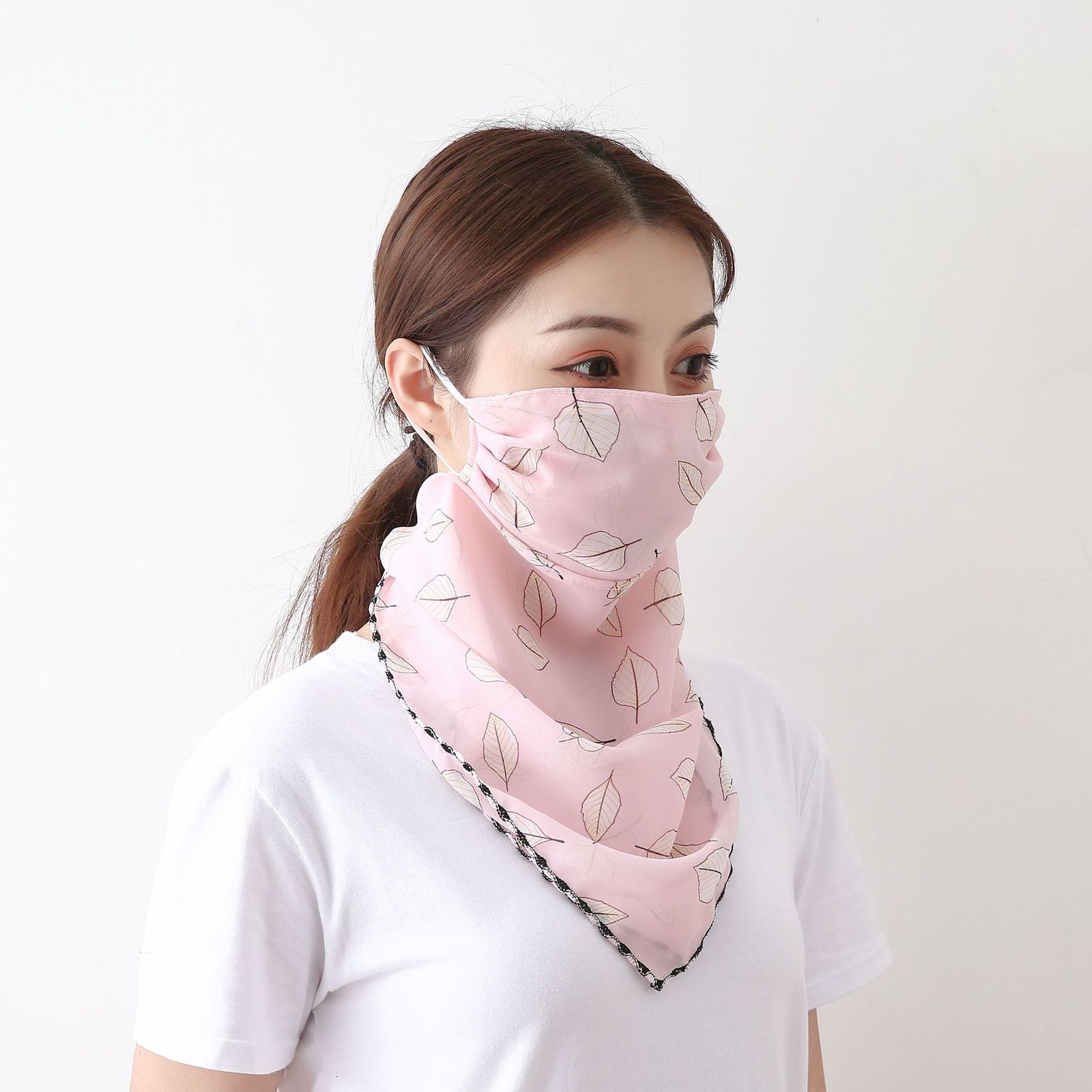 

Summer Outdoor Riding Fashion Printing Women's Big Neck Protection Sunscreen Scarf Mask Driving Sunshade Collar