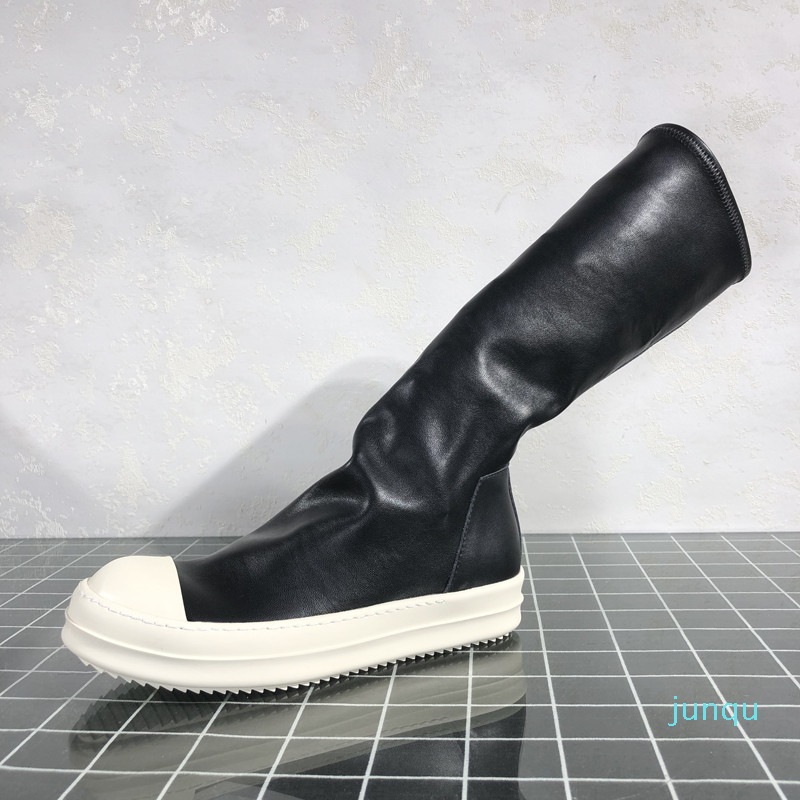 

Men High Boots Trending Superstar Shoes Soft Leather Mens Trainers, Black