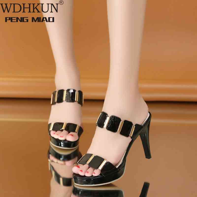 

Slippers WDHKUN Women Rome Summer Beach Casual Shoes Buckle Strap High Heels Ladies Mujer Y0H6, Black