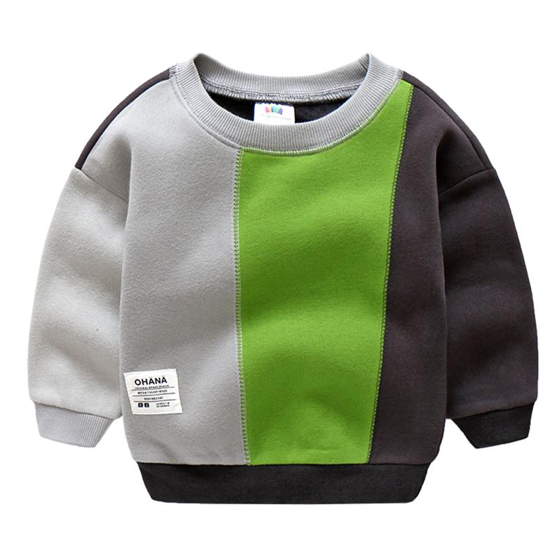 

Hoodies & Sweatshirts 2021 Autumn Winter 2-11 12 Years Teenage Children Long Sleeve Color Patchwork Kids Baby Child School Boys Plus Velet, Black