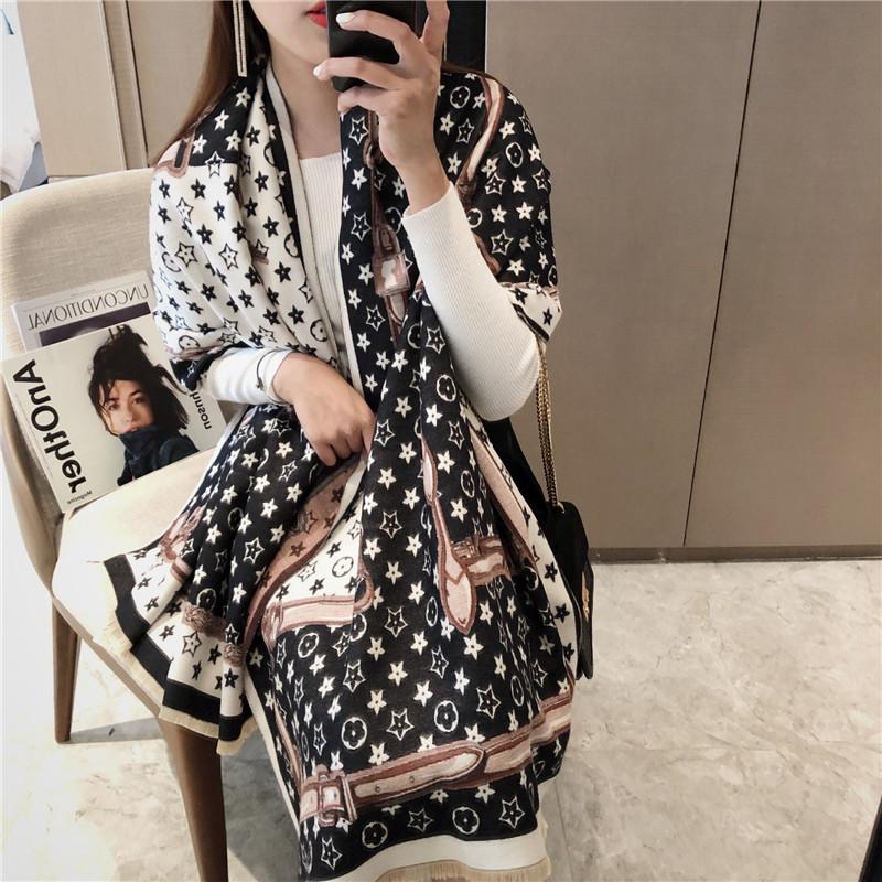 

Scarves 2021 High Quality Luxury Winter Cashmere Scarf Women Design Warm Pashmina Blanket Female Shawl Wraps Gift