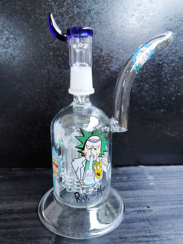 

Very Thick Beaker bottom recycler Bong glass Pipe oil burner Double Honeycomb Perc 8Arm Perc Water Pipe oil burner 14.4mm joint