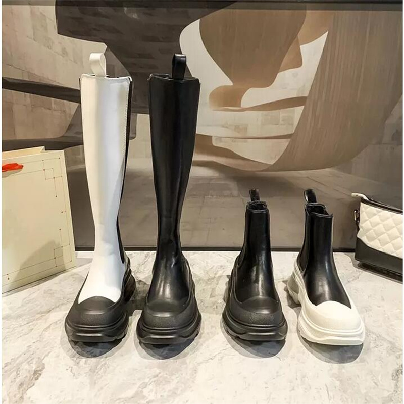 

Newest Release Tread Slick Boot Platform Shoes Triple Sneaker Women Shoe Men Thick Bottom High Top Sneakers size 35-40, High white