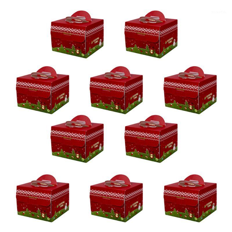

Gift Wrap 10Pcs Christmas Cake Packaging Boxes Food Packing Portable Container