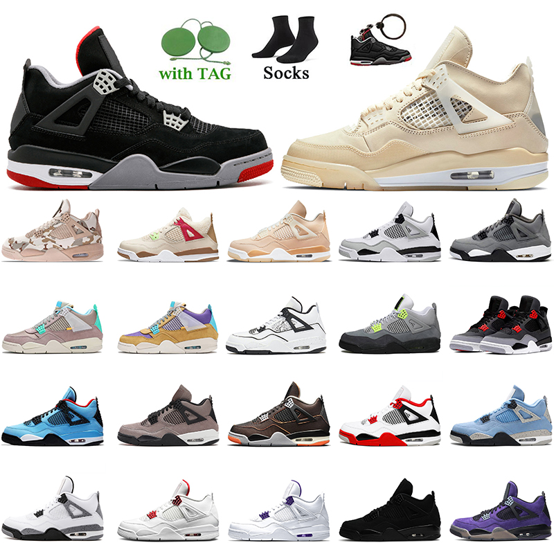 

Women Mens Jumpman 4s Basketball Shoes Airs Retro Jordan 4 Sneakers Bred Sail White Oreo Travis Scott Military Black Fire Red Veterans Day Infrared Sport AJ4 Trainers, C20 taupe haze 40-47